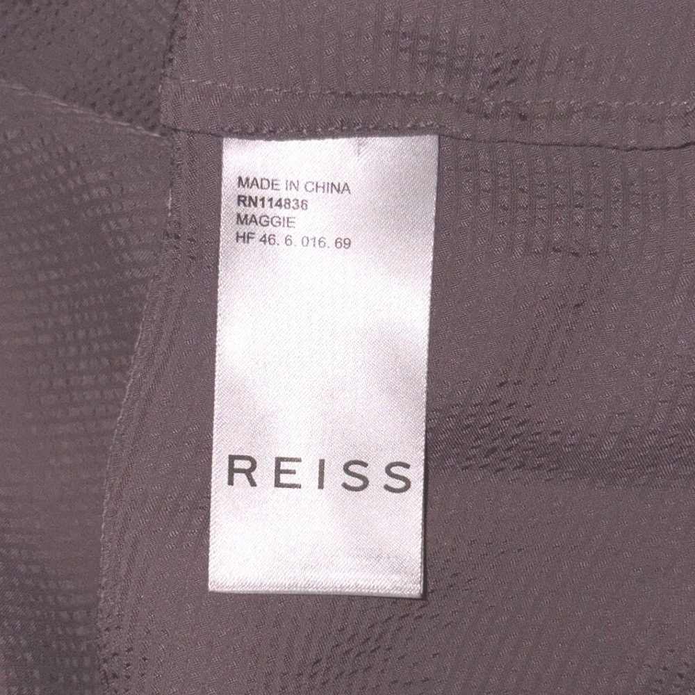 Reiss Maggie sz 8 Hammered Satin Top‎ Mauve Taupe Drawstring Oversized - Picture 9 of 9
